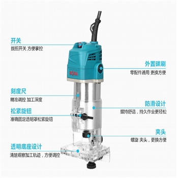 博大修边机 木工开槽机铝塑板铣边机多功能电木铣锣机电动工具